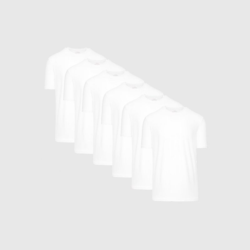 Men's All White Active Crew Neck 6-Pack L - True Classic