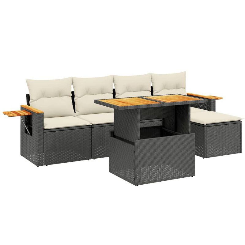 vidaXL Garden Sofa Set Black