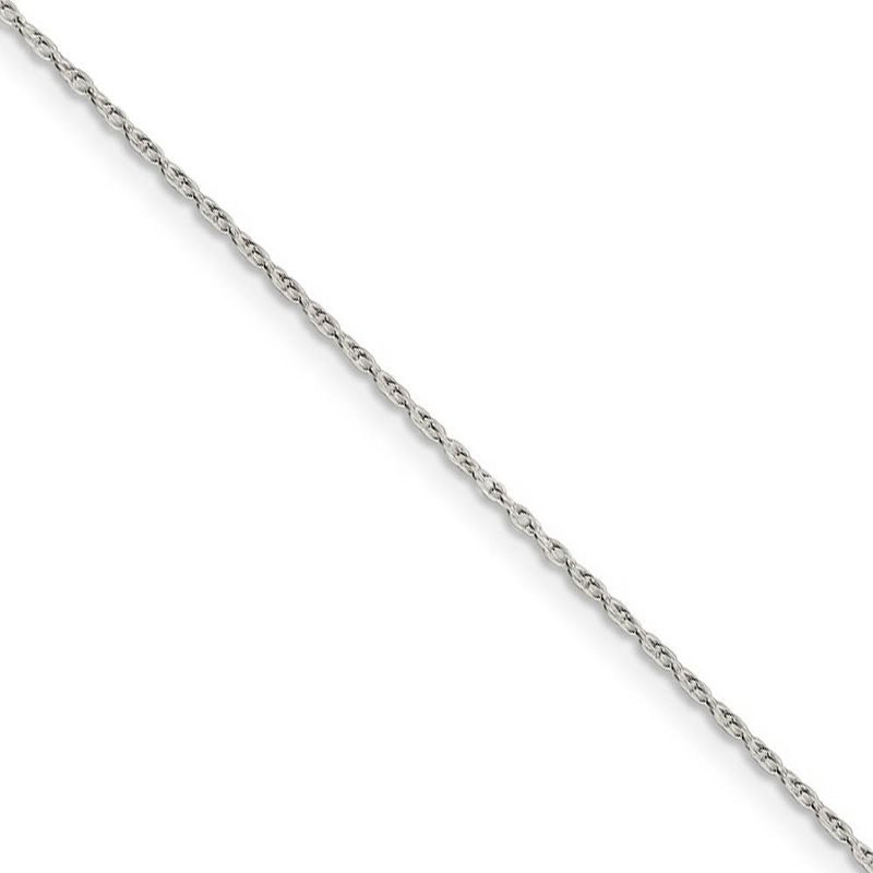 Black Bow Jewelry 1.25mm Sterling Silver Solid Loose Rope Chain Necklace, 18 Inch