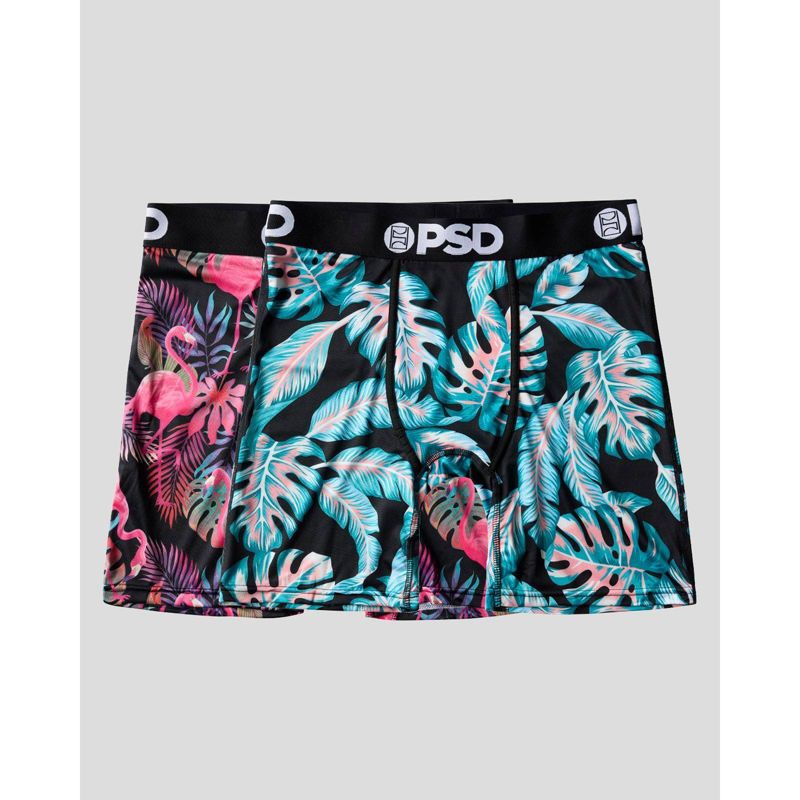 PSD Men's Tropical Flamingo Print Briefs - Blue/Pink L