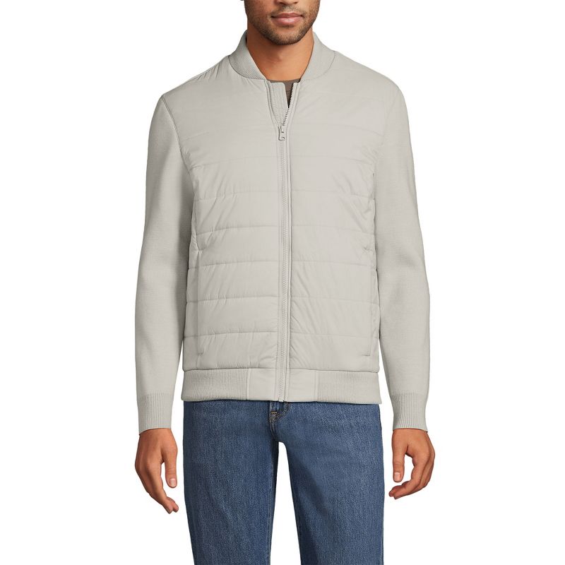 Lands' End Men's Insulated Sweater Jacket - Large - Soft Putty