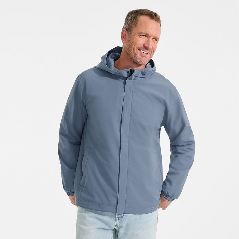 Lands' End Men's Squall Waterproof Packable Rain Jacket - Medium - Dusk Indigo Sky