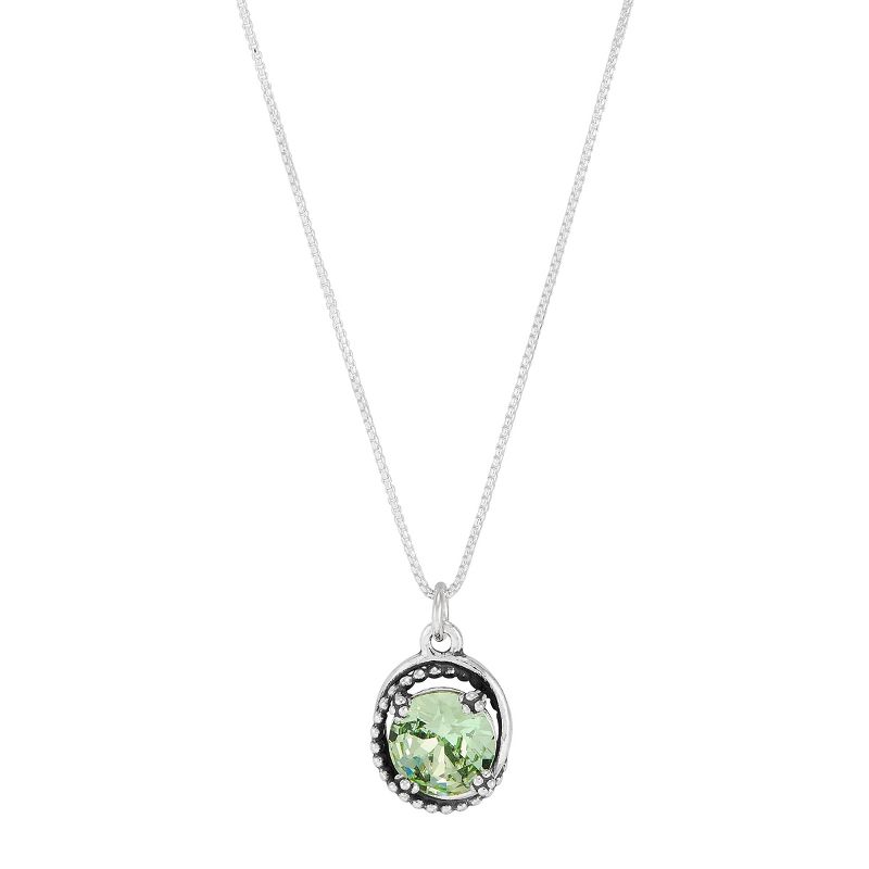 Silpada 'Forest Veil' Sterling Silver Green Cubic Zirconia Pendant Necklace, 18"