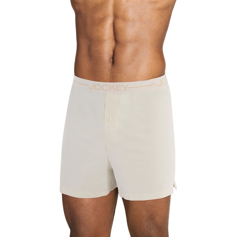 Jockey Men's Organic Cotton Stretch 4" Boxer XL Sandy Shimmer