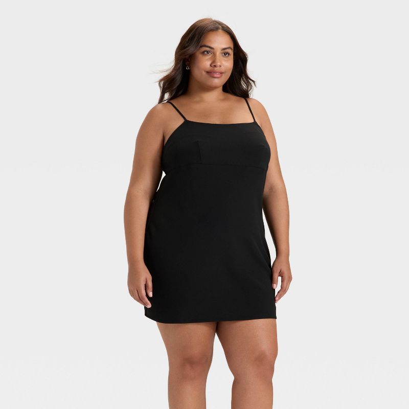Women's Sleeveless Crepe Slip Mini Dress - A New Day™ Black 2X