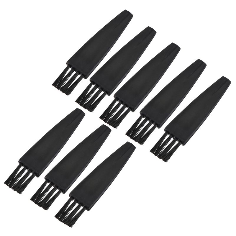 Unique Bargains Shaver Cleaning Brush Tools with Plastic Handle for Keyboard and Vent Outlet 8 Pcs Black