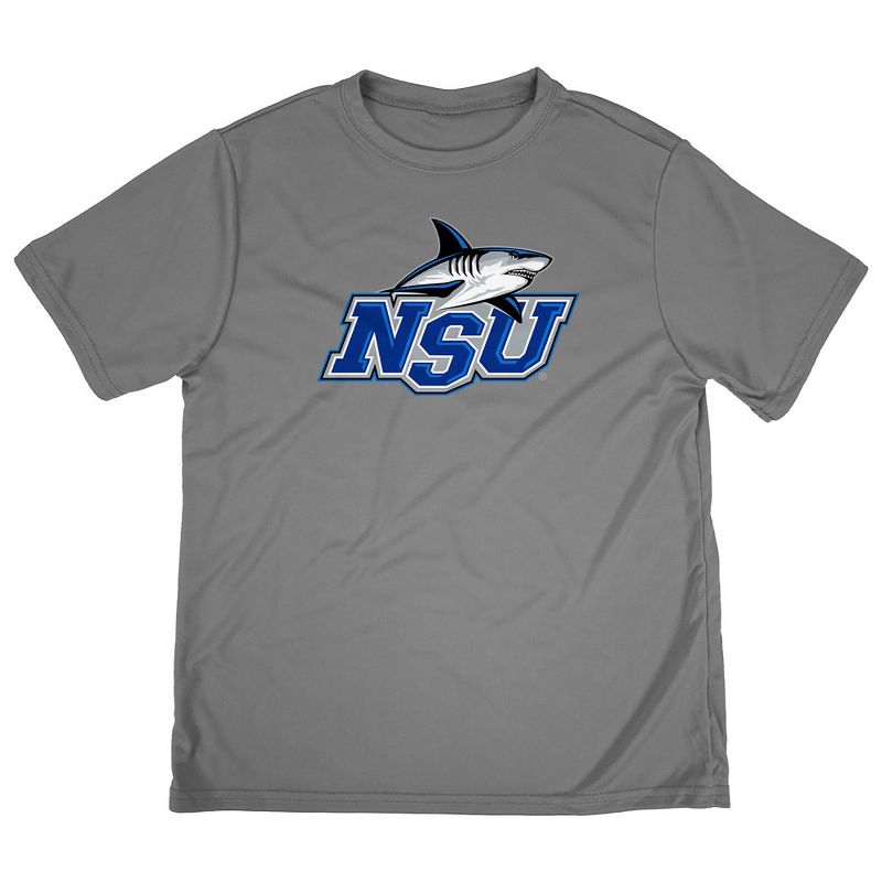 Boys' Nova Southeastern University Sport T-Shirt Primary Logo Charcoal Medium