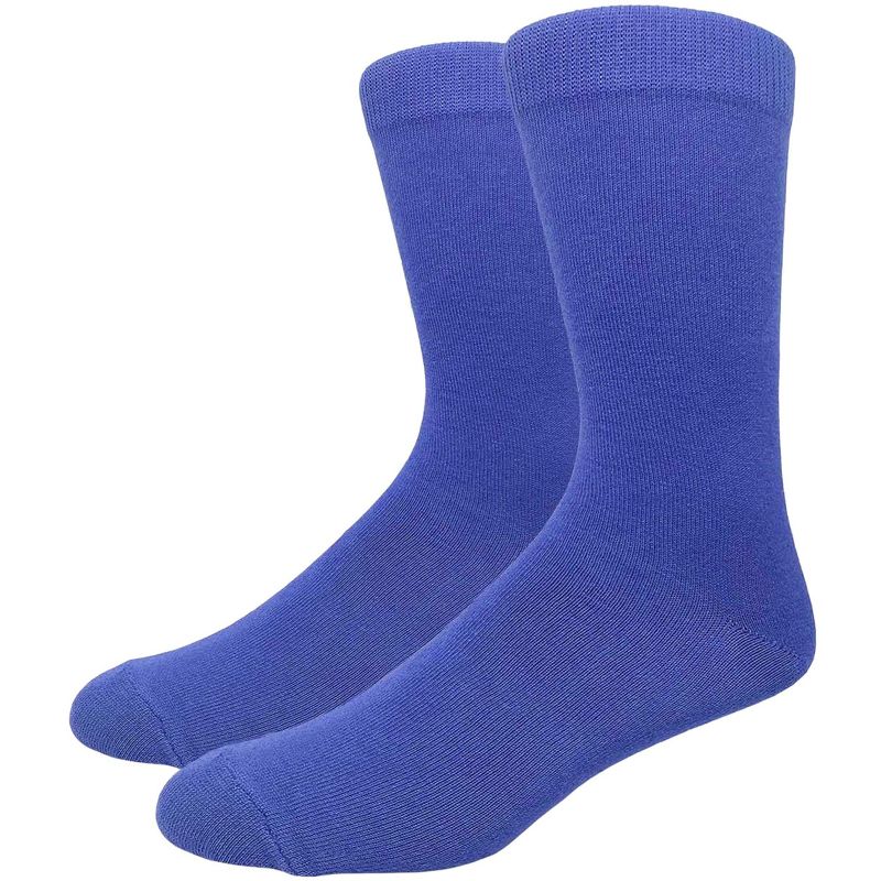 Solid Color Crew Cotton Dress Socks from the Sock Panda (Men's Sizes, Adult Large) - Royal Blue
