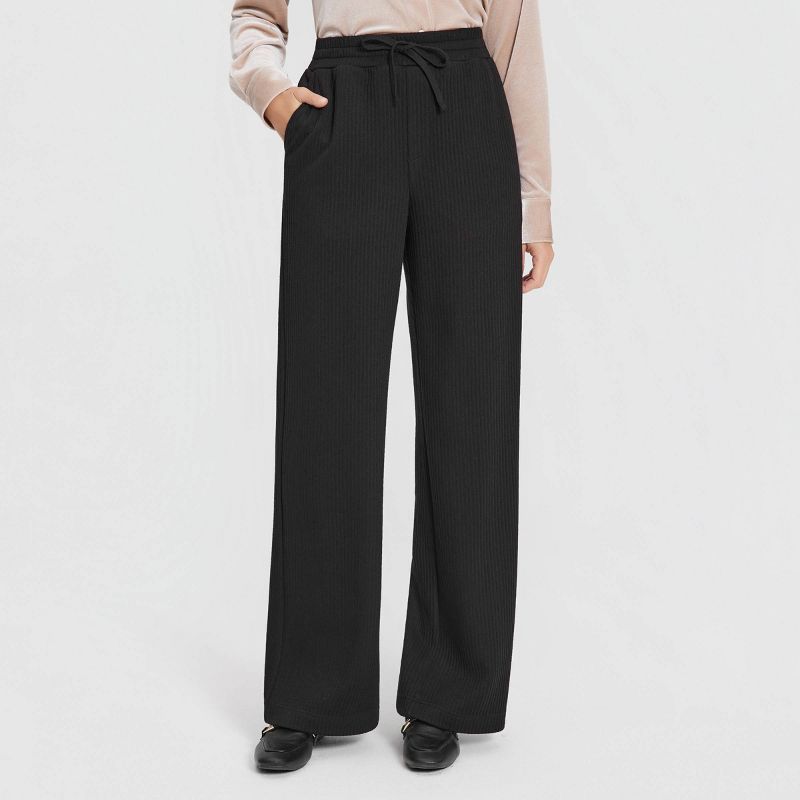 Women's Texture Pull-On Pants - Universal Thread™ Black XL