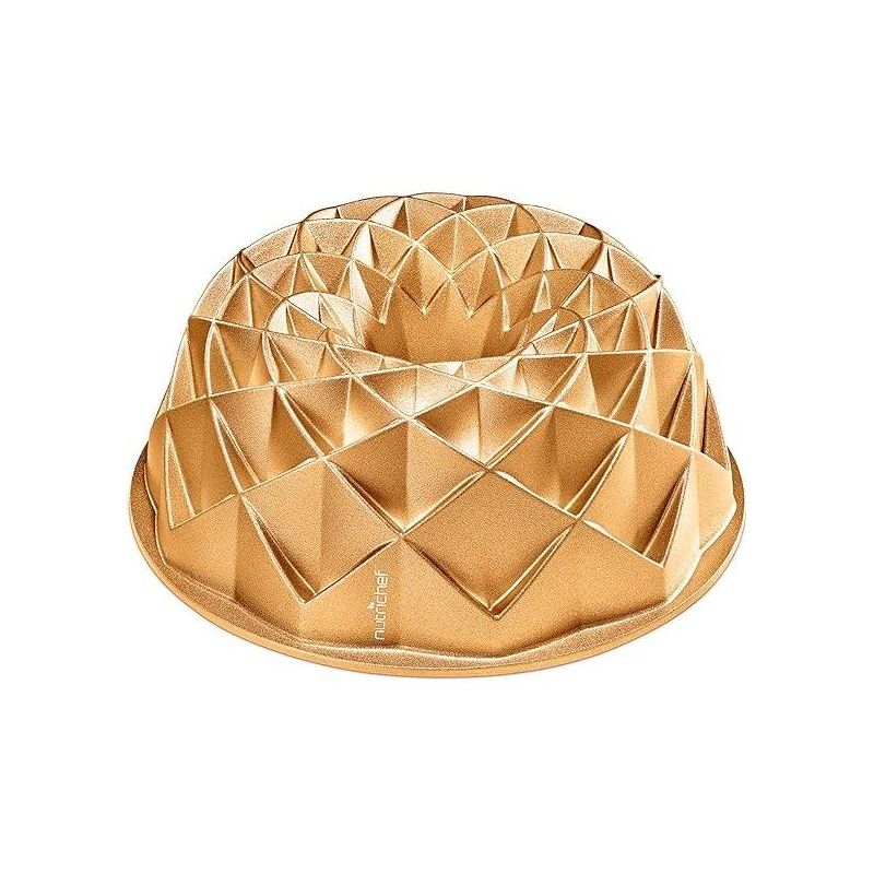 NutriChef Extra Thick Cast Aluminum Bundt Cake Pan Baking Pan, 2 Layers Non-stick Coating - NCBUTP26