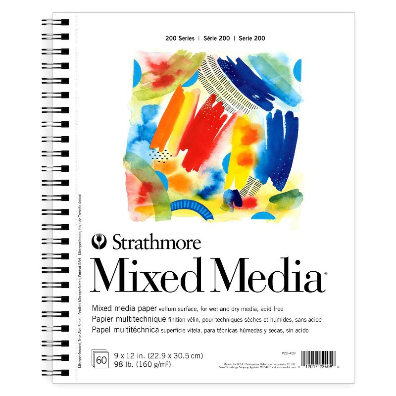 Strathmore Mixed Media Pad 9"x12" 60 Sheet: Uncoated Sketchbook for Art & Design, White, 98 lb Paper