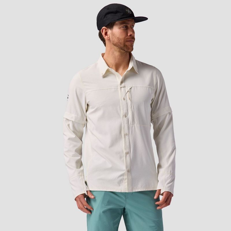 Backcountry, Tahoe Woven Convertible Snap-Up Shirt - Men's, Egret, S