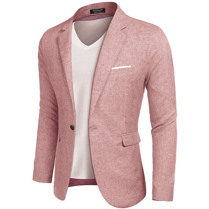 COOFANDY Men's Blazer Casual Sport Coats Slim Fit Jacket Lightweight Sports Jacket Pink M