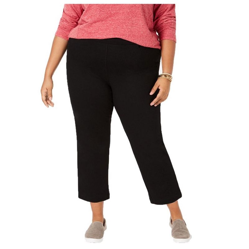 Style & Co. Womens Comfort Waist Stretch Cropped Casual Pants, black, Medium
