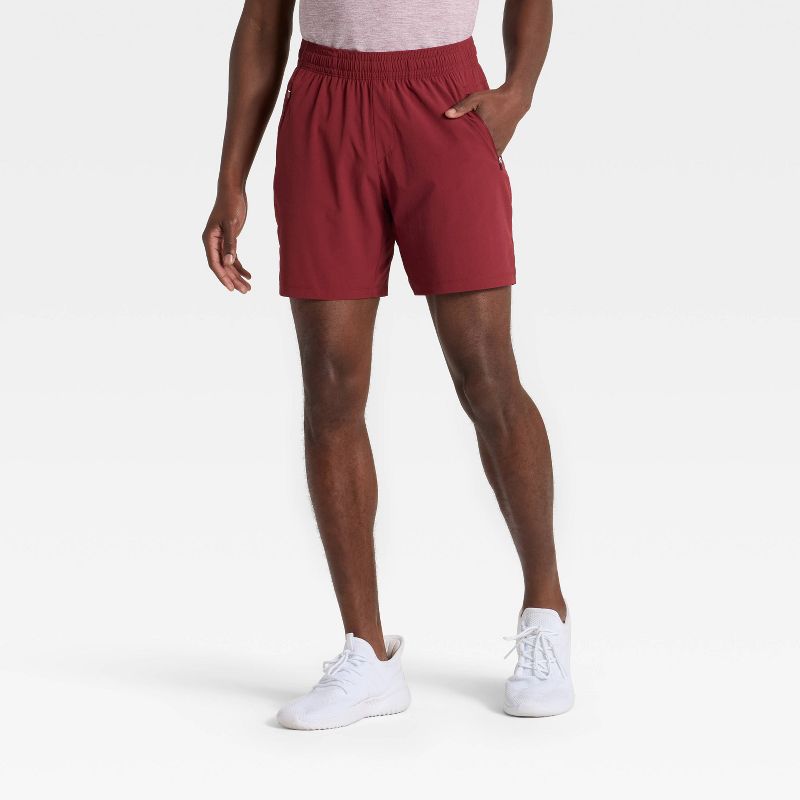 Men's Stretch Woven Shorts 7" - All In Motion™ Red Resistance S