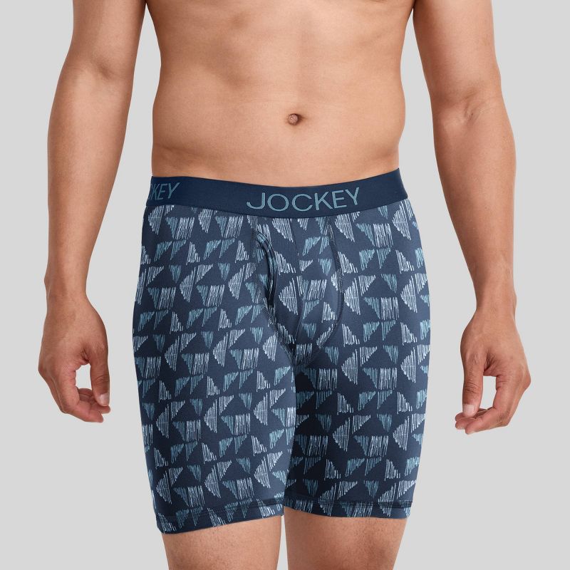 Jockey Generation™ Men's Micro Stretch Long Leg 3pk Briefs - Blue/Coastline Print S