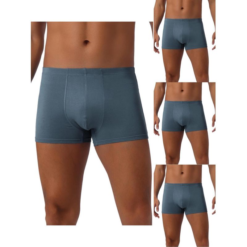 INSPIRE CHIC Men's 4 Pack Underwear Regular Fit Soft Comfortable Solid Color Basic Boxer Briefs 4 Dark Gray 34