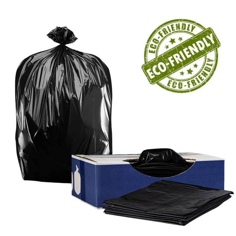 Plasticplace 25 Gallon Eco-Friendly Trash Bags, 1.7 Mil Black (100 Count)