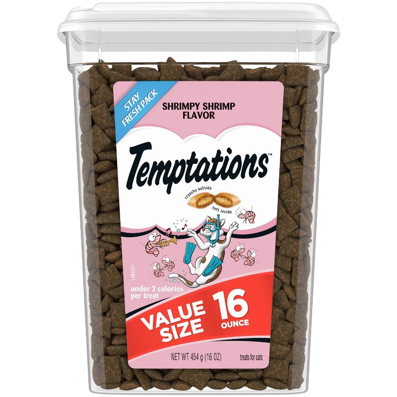 Temptations Classic Shrimpy Shrimp and Seafood Flavor Crunchy Cat Treats - 16oz