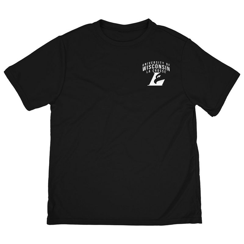 Boys' University of Wisconsin-La Crosse Sport T-Shirt Left Chest Logo Black Small