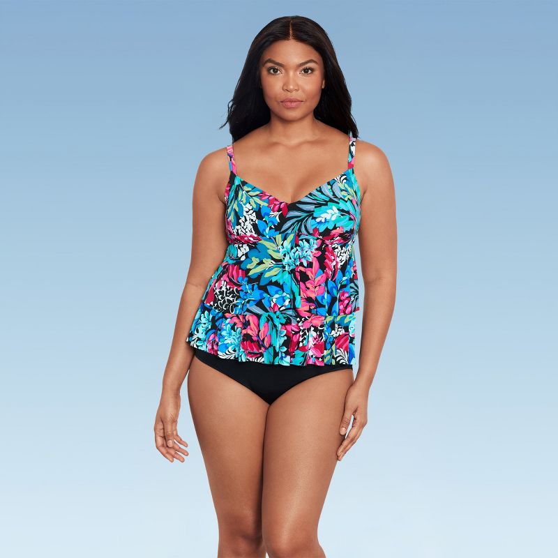 Trimshaper Women's Rylee Tankini Floral Swimsuit Top - Garden Delight
