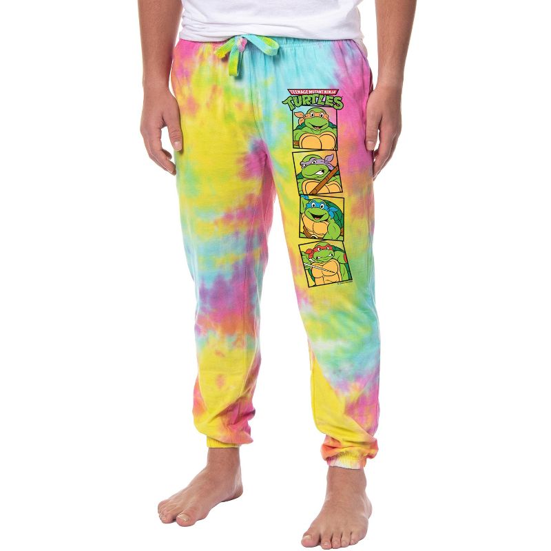 Intimo Teenage Mutant Ninja Turtles TMNT Men's Tie-Dye Sleep Jogger Pajama Pants For Adults (Medium) Multicolored