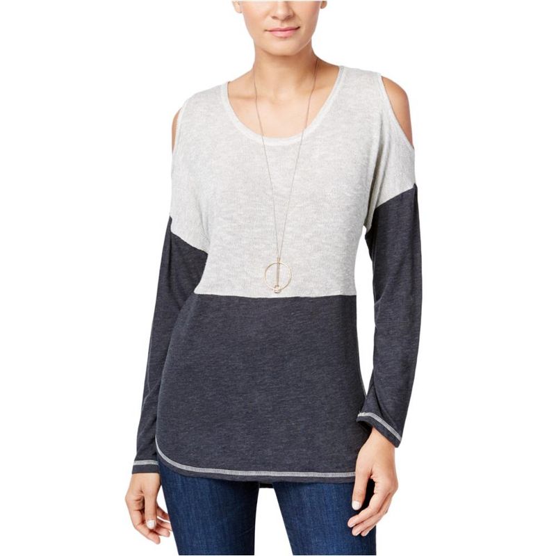 I.N.C International Concepts Womens Colorblocked Knit Sweater, heathergrey, XX-Large