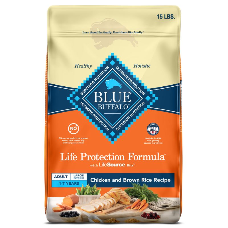 Blue Buffalo Life Protection Formula Natural Adult Large Breed Dry Dog Food with Chicken and Brown Rice - 15lbs
