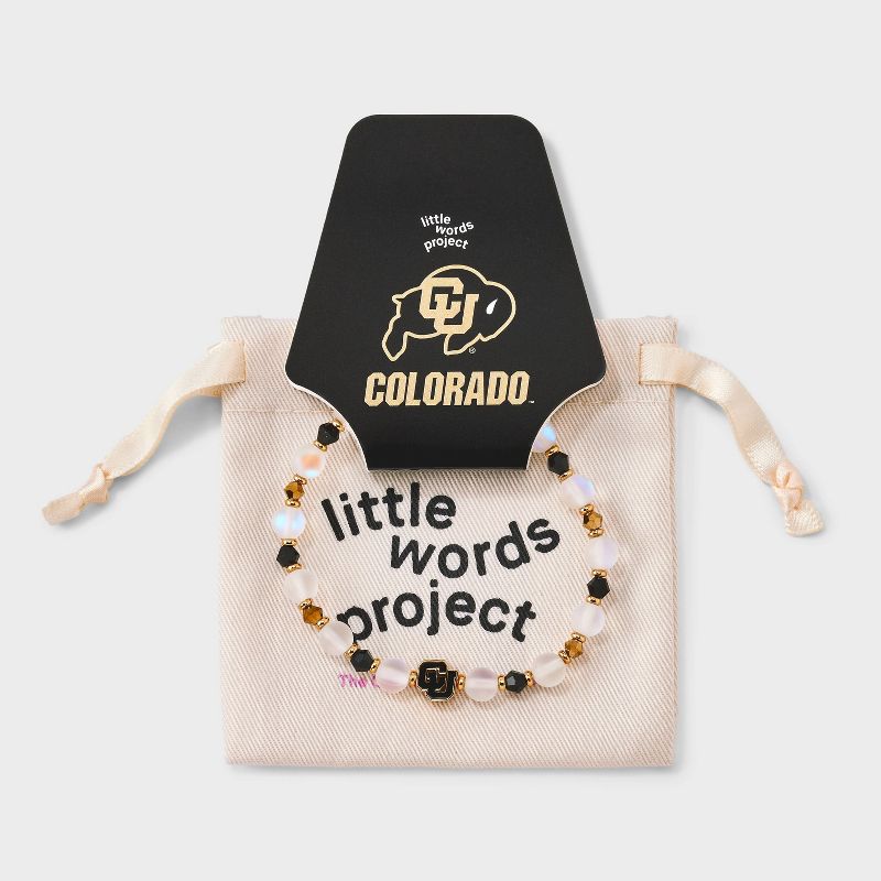 Little Words Project Colorado University Stacker Beaded Bracelet - Black/Gold/White