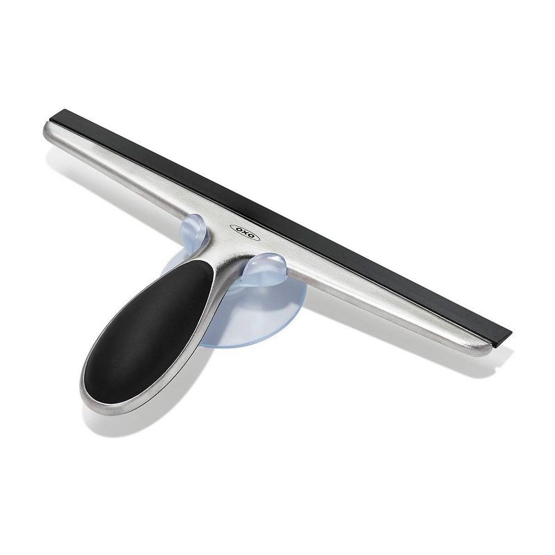 OXO Stainless Steel Squeegee: Durable Bathroom & Window Cleaning Tool with Hook, 6-inch Height