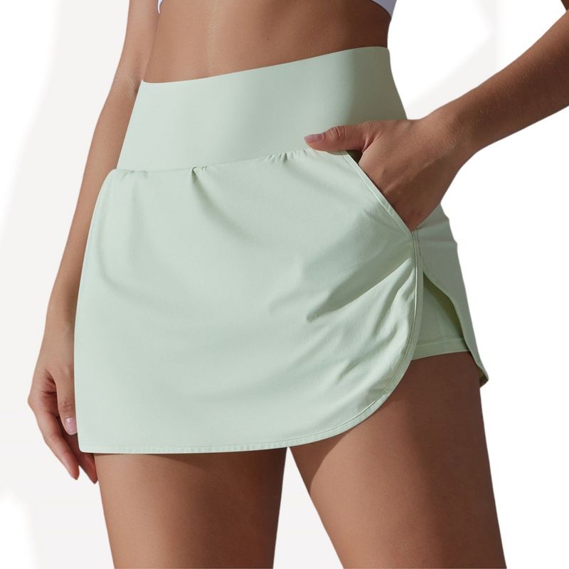 Anna-Kaci Active Women's High Waist Athletic Skort with Built-In Shorts and Side Pockets- X Large, Green