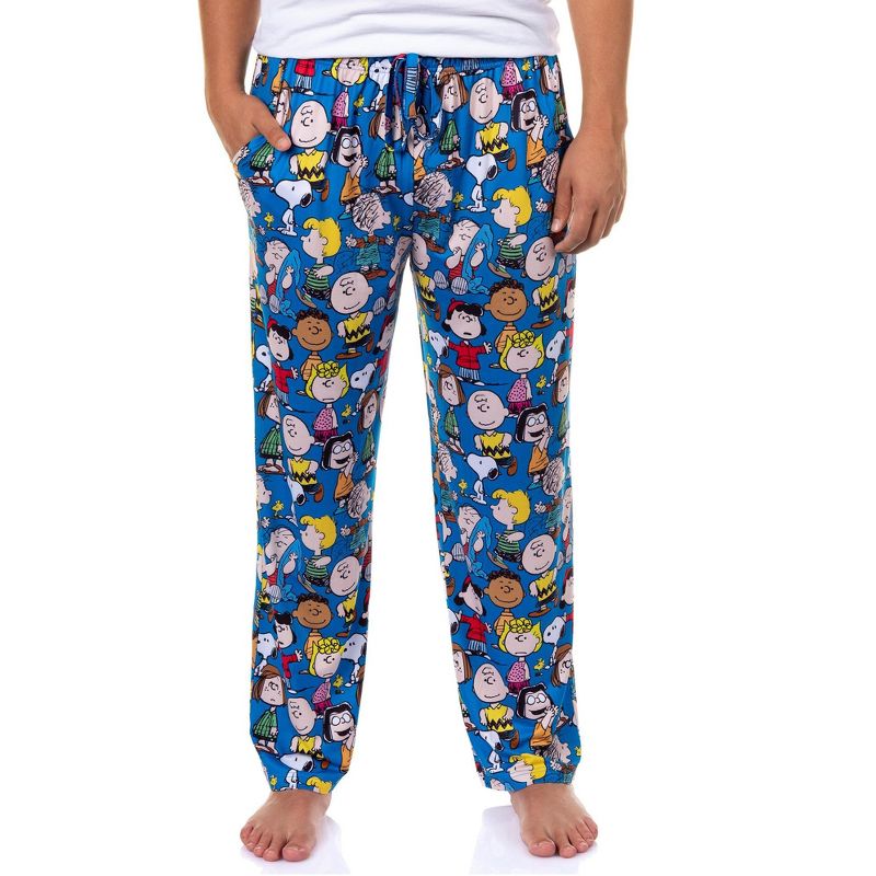 Peanuts Pajama Pants Men's Charlie Brown Snoopy Woodstock Adult Sleep Bottoms