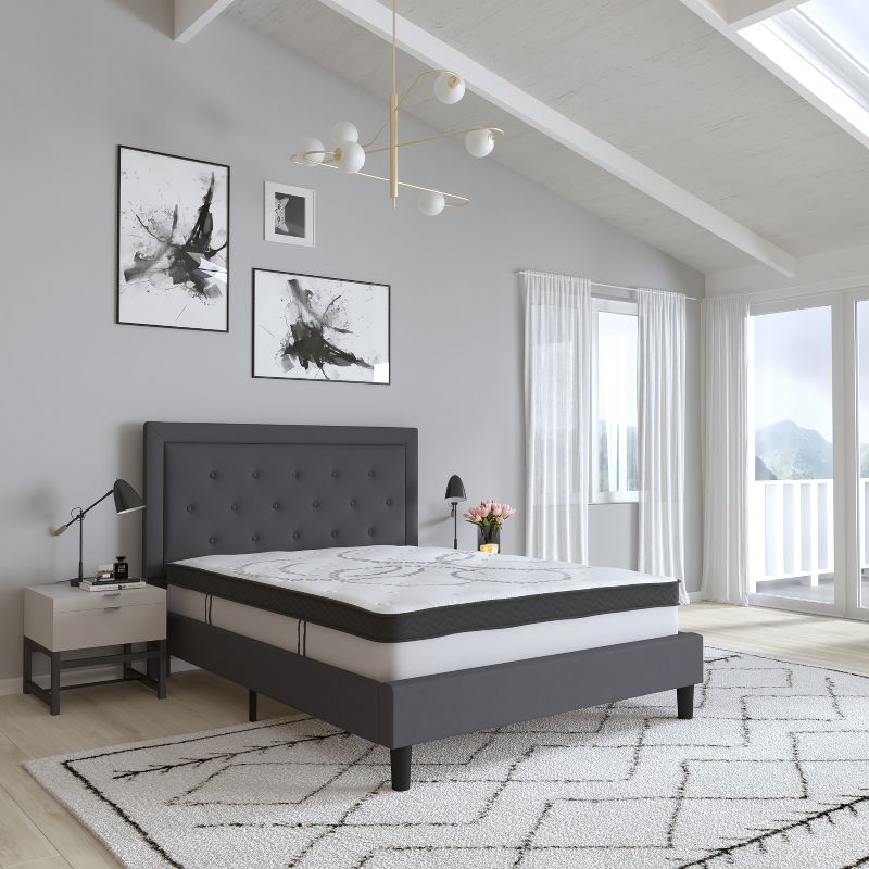 Merrick Lane 10 Inch Hybrid Full Size Mattress CertiPUR-US Certified Foam & Pocket Spring Mattress in a Box