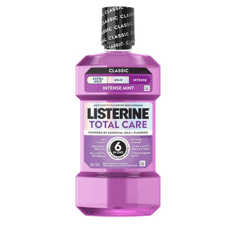 Listerine Total Care Anticavity Fluoride Intense Mouthwash - Mint - 500ml