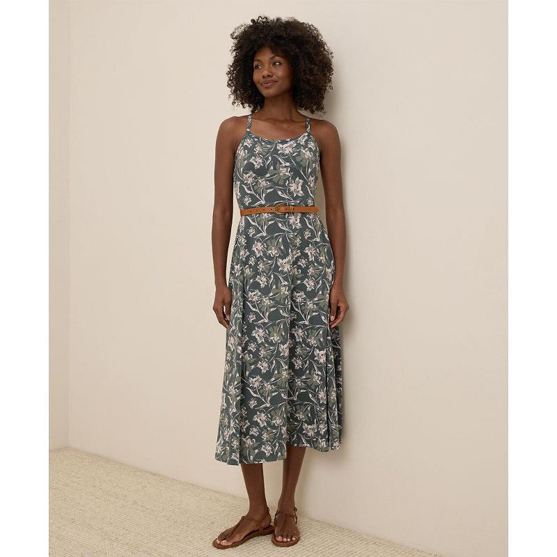 Pact Women's Organic Cotton Fit & Flare Midi Dress Regular Vineyard Floral Castor Grey Regular XX Large