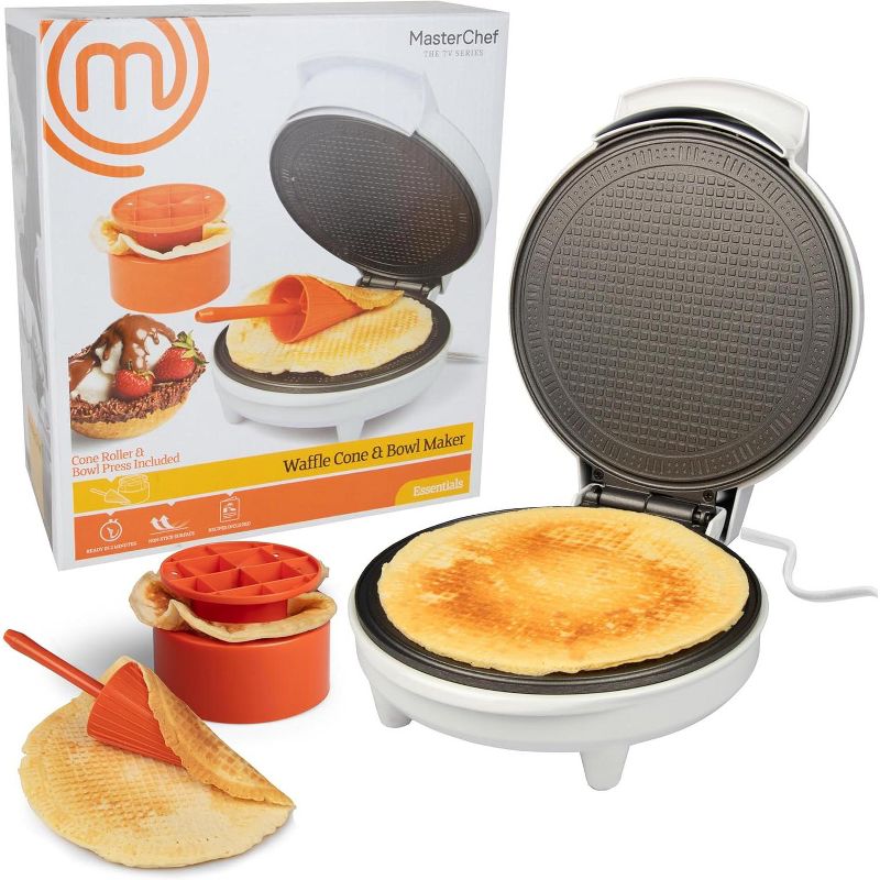 MasterChef Waffle Cone & Bowl Maker- Shaper Roller and Bowl Press- Ice Cream Cone Baking Cookie Iron Machine, Fun Kitchen Appliance for Sundae Parties