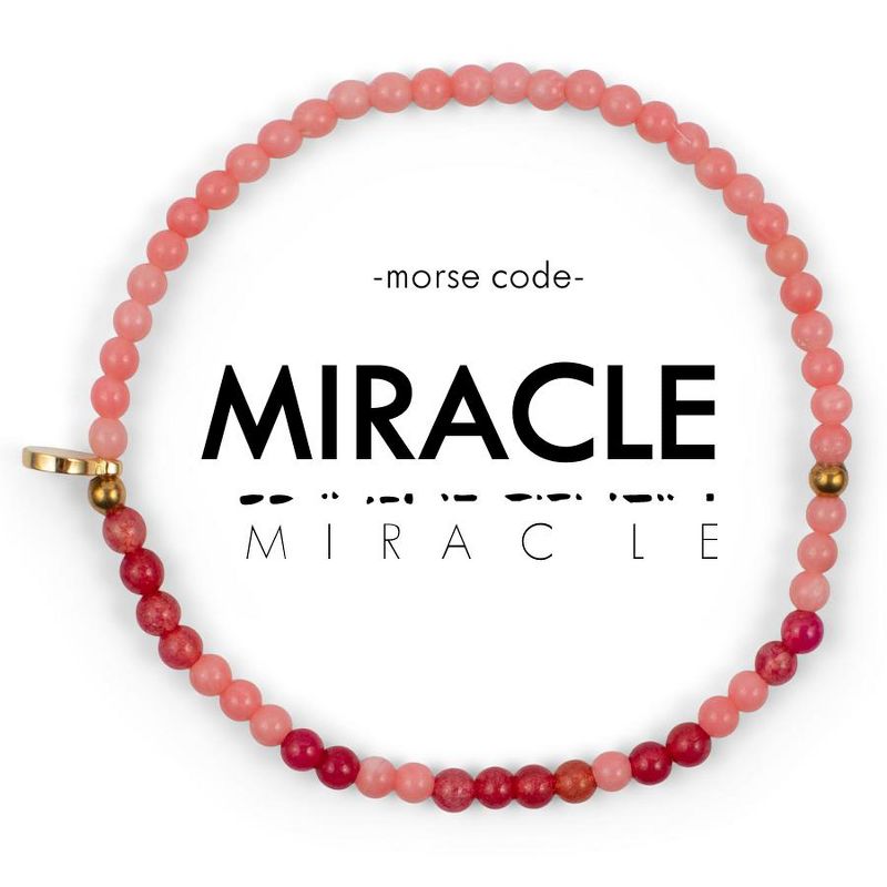 Morse Code Beaded Bracelet 3mm: MIRACLE - ETHICGOODS