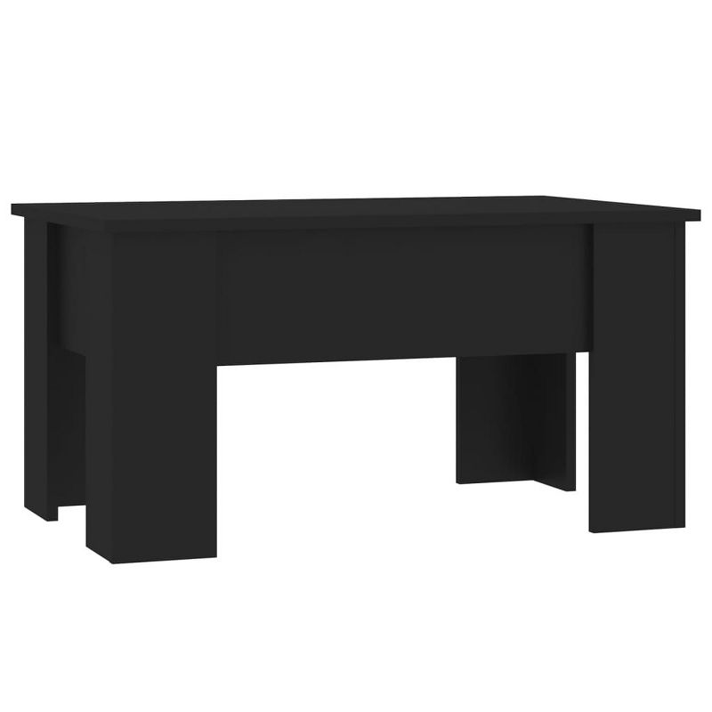 vidaXL Modern Lift-Top Coffee Table, Black – Versatile Living Room Furniture Made from Durable Engineered Wood, Practical Storage Solution
