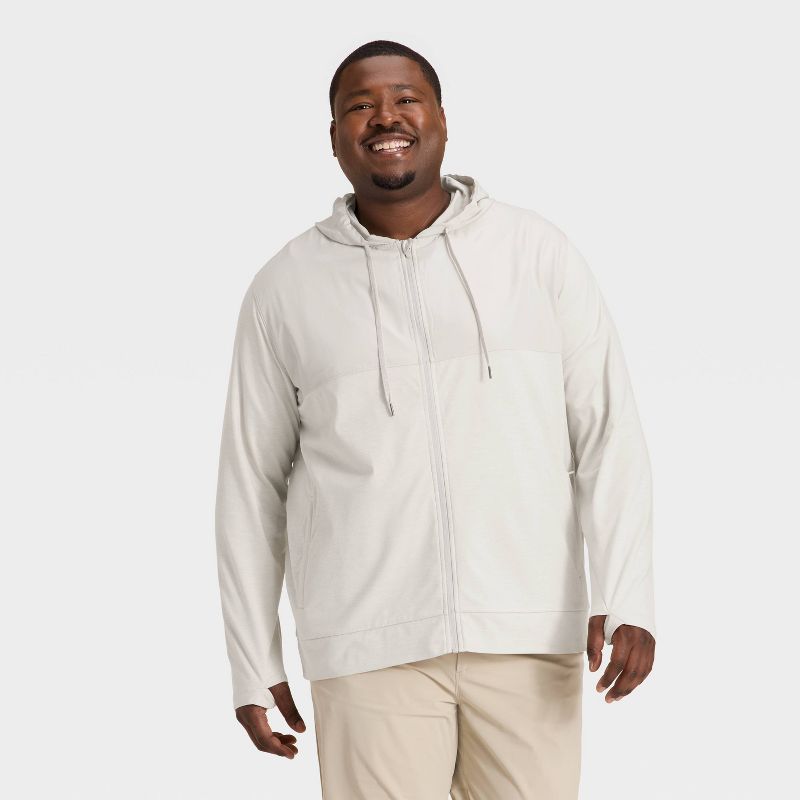 Men's Big Soft Stretch Full Zip Top - All In Motion™ Cream 3XL