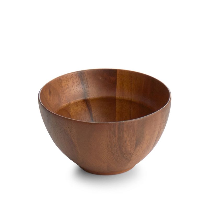 Nambé Skye Wood All-Purpose Bowl – Acacia Wood Ridged Serving Dish