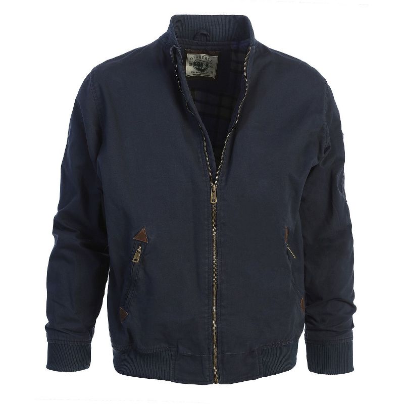 Gioberti Men's 100% Cotton Sportwear Full Zipper Twill Bomber Jacket, Navy, M