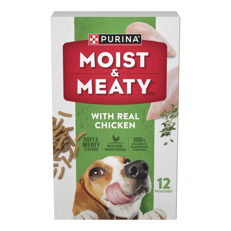 Moist & Meaty Chicken Flavor Dry Dog Food - 12ct Pack