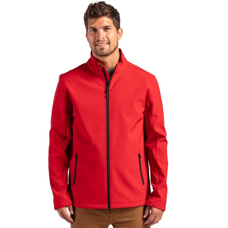 Clique Tempo Stretch Full Zip Mens Softshell Jacket - Red/Black - S