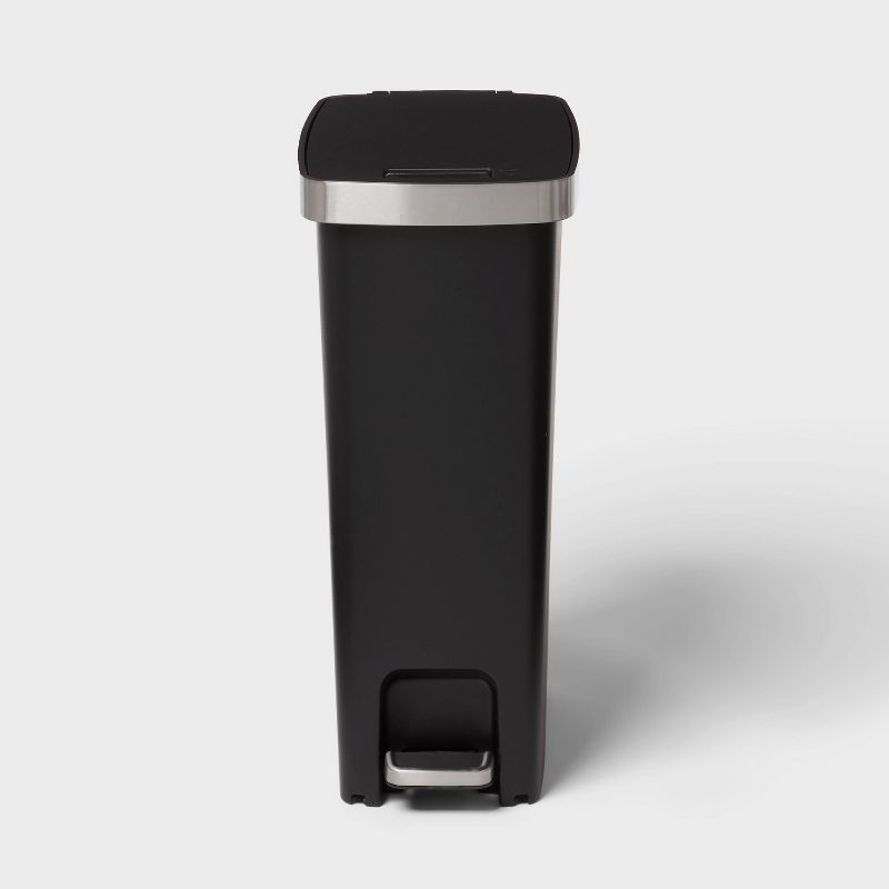 45L Slim Resin Step Trash Can with Stainless Band - Brightroom™