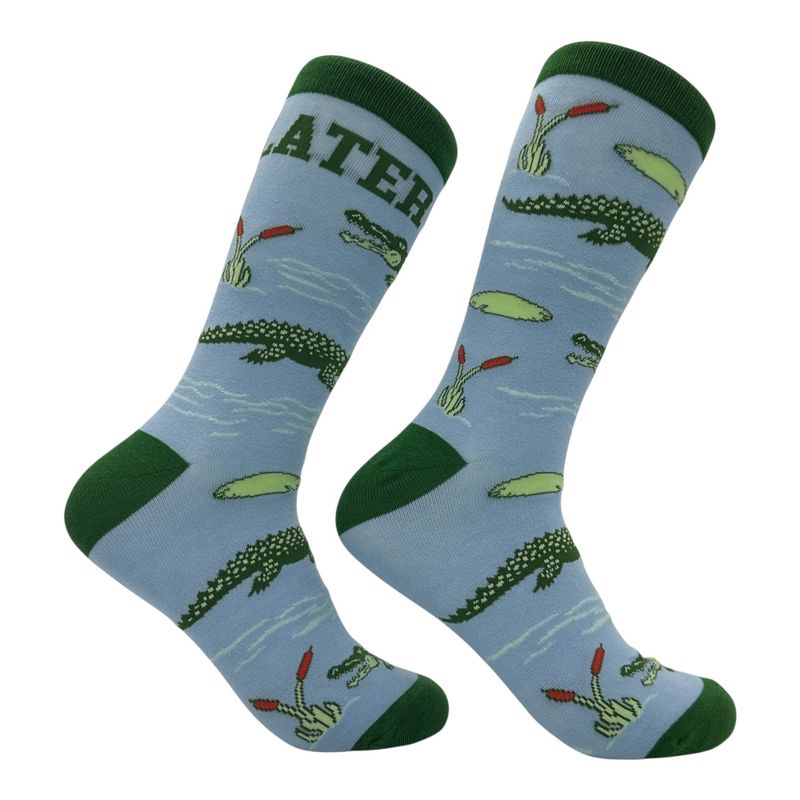 Crazy Dog Men's Later Gator Socks Funny Sarcastic Alligator Graphic Novelty Footwear for Men