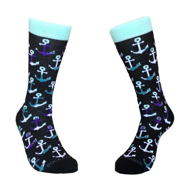 Colorful Anchor Pattern Socks - Size 10-13 (Men's Sizes, Adult Large) from the Sock Panda