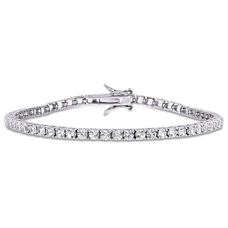 EVERLY JEWELRY | Sterling Silver 10 CT TGW Cubic Zirconia Tennis Bracelet, 7.5 inch