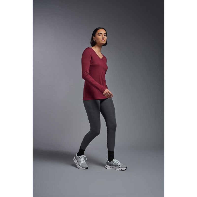 Expert Brand USA-Made DriMax™ Women's Athletic V-Neck Long Sleeve Cardinal M