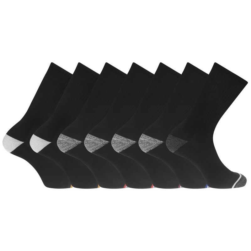 Dockers Men's Socks & Hosiery - 6-Pack Cushioned Athletic & Dress Crew Socks for Men, Black Multi 59