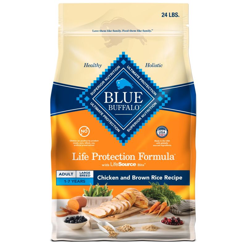 Blue Buffalo Life Protection Formula Natural Adult Large Breed Dry Dog Food with Chicken and Brown Rice - 24lbs